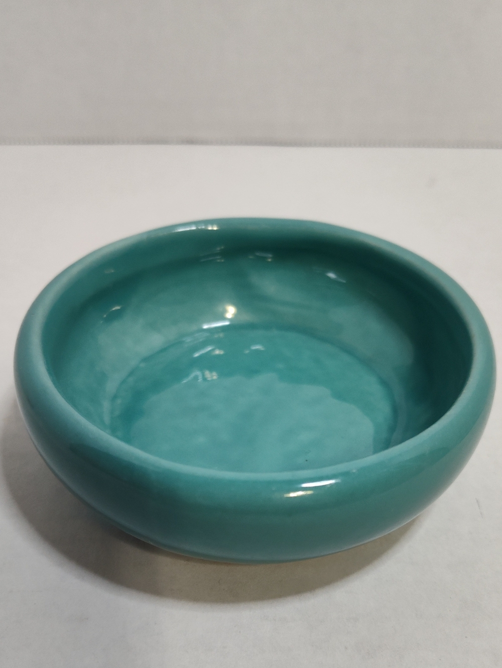 MCM DCC Made In USA Turquoise Ceramic Trinket Dish 4 Inch